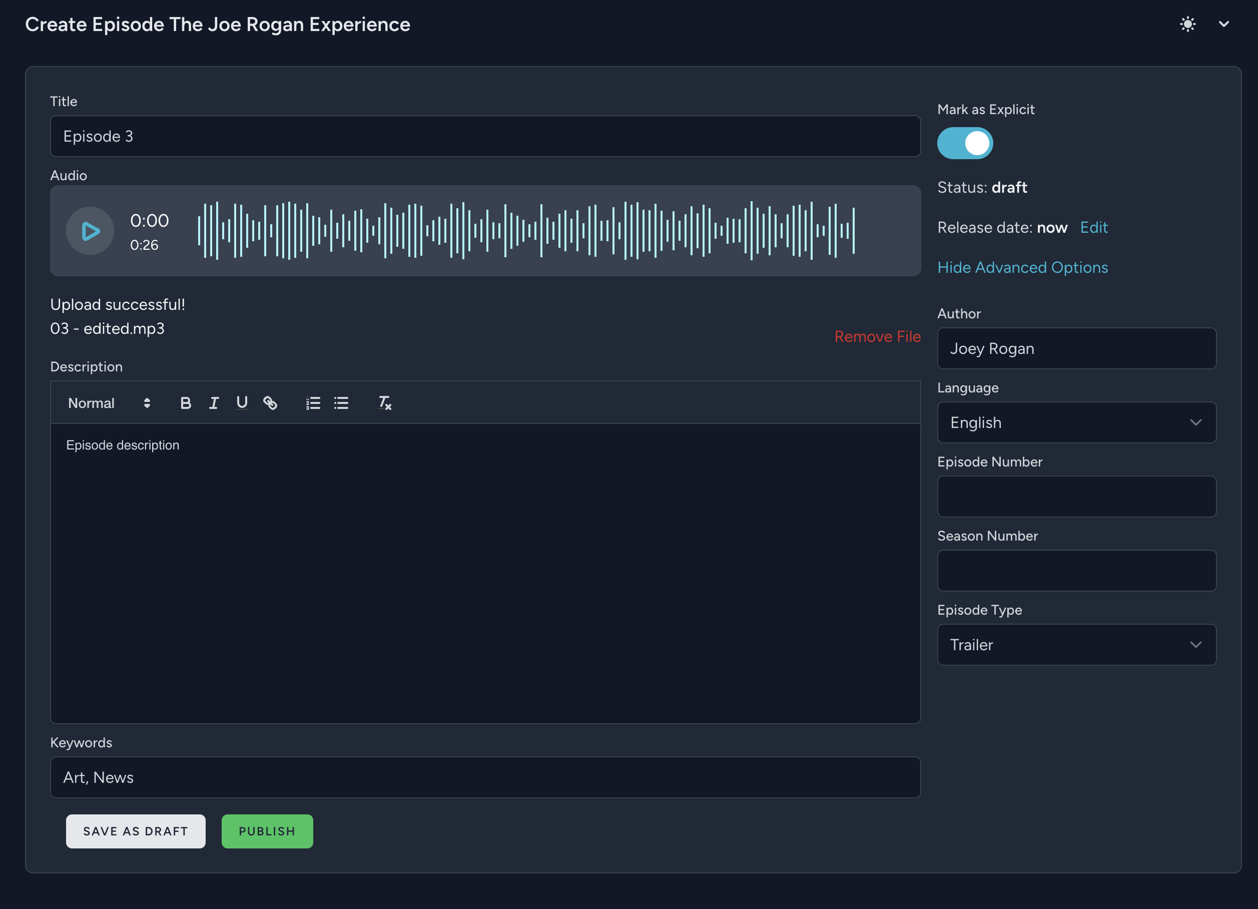 BonePMS create episode