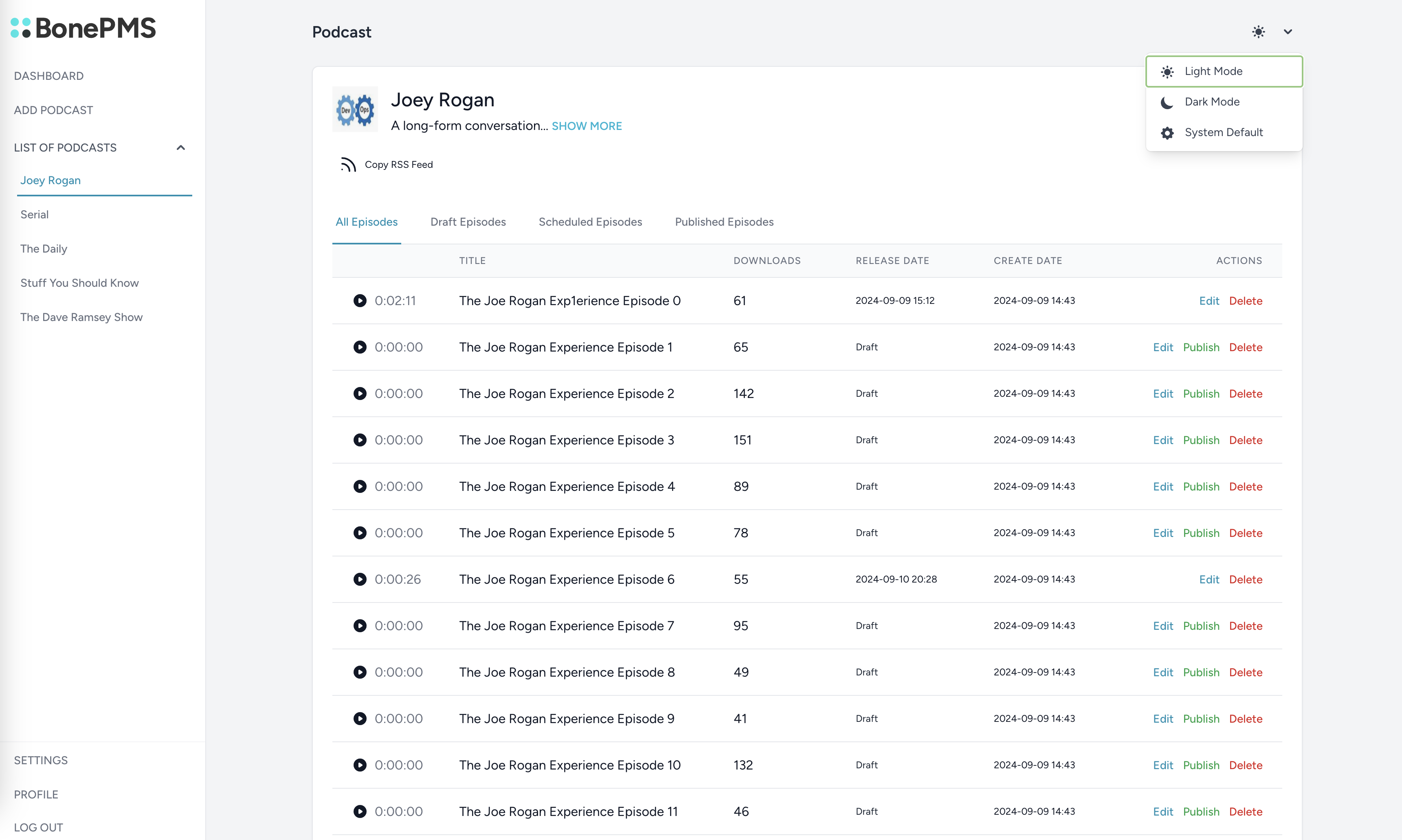 BonePMS podcast episodes